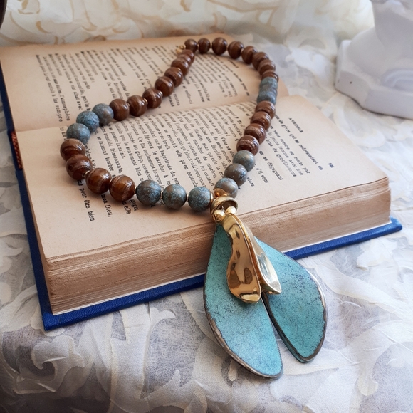 Venetian Morano Glass Beads Spinning Maple Necklac - Picture 10 of 10